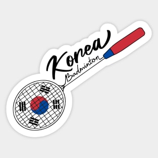 South Korea Flag of Badminton Racquet Support (Korea) Badminton Flag Sticker